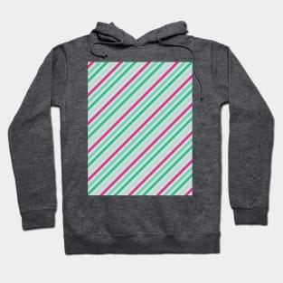 Fruity Pink Green Stripes Angled Lines Sage Magenta Girly Girl Tropics Tropical Hoodie